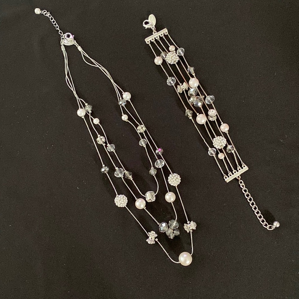 White House Black Market Layered Necklace & Bracelet